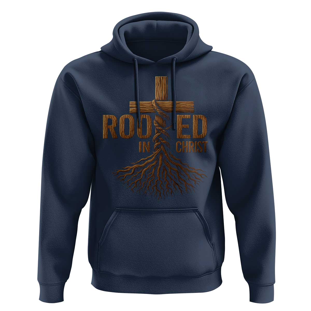 Rooted In Christ Hoodie Vintage Jesus Christian Cross Bible Verse - Wonder Print Shop
