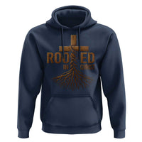 Rooted In Christ Hoodie Vintage Jesus Christian Cross Bible Verse - Wonder Print Shop