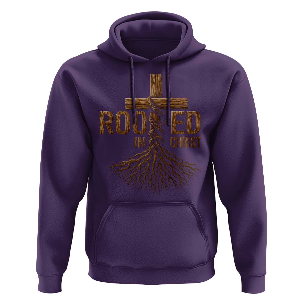 Rooted In Christ Hoodie Vintage Jesus Christian Cross Bible Verse - Wonder Print Shop