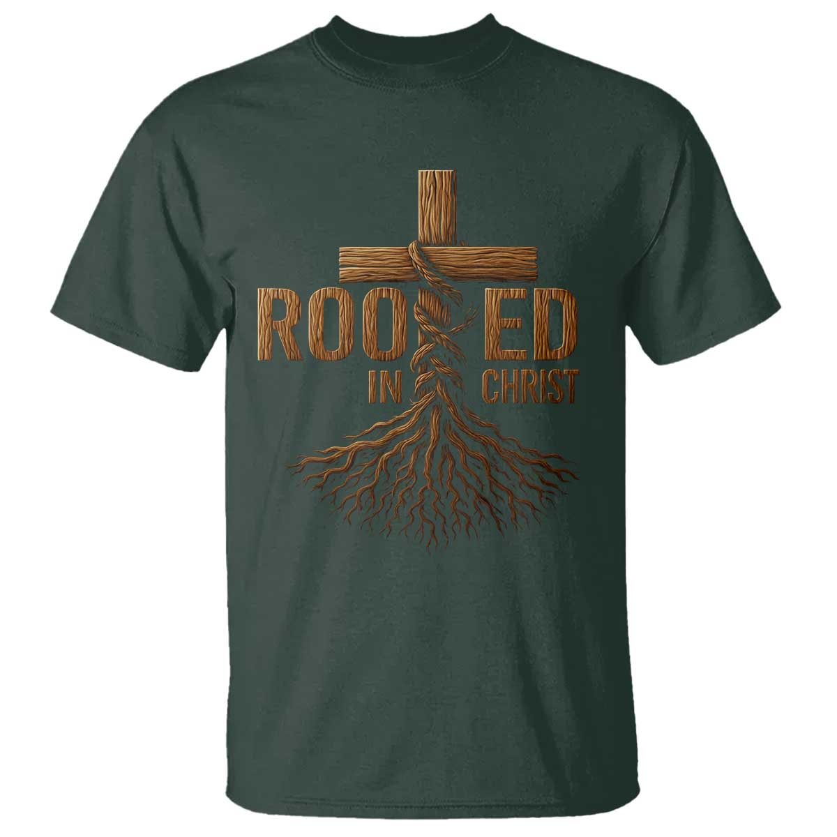 Rooted In Christ T Shirt Vintage Jesus Christian Cross Bible Verse - Wonder Print Shop