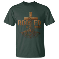 Rooted In Christ T Shirt Vintage Jesus Christian Cross Bible Verse - Wonder Print Shop
