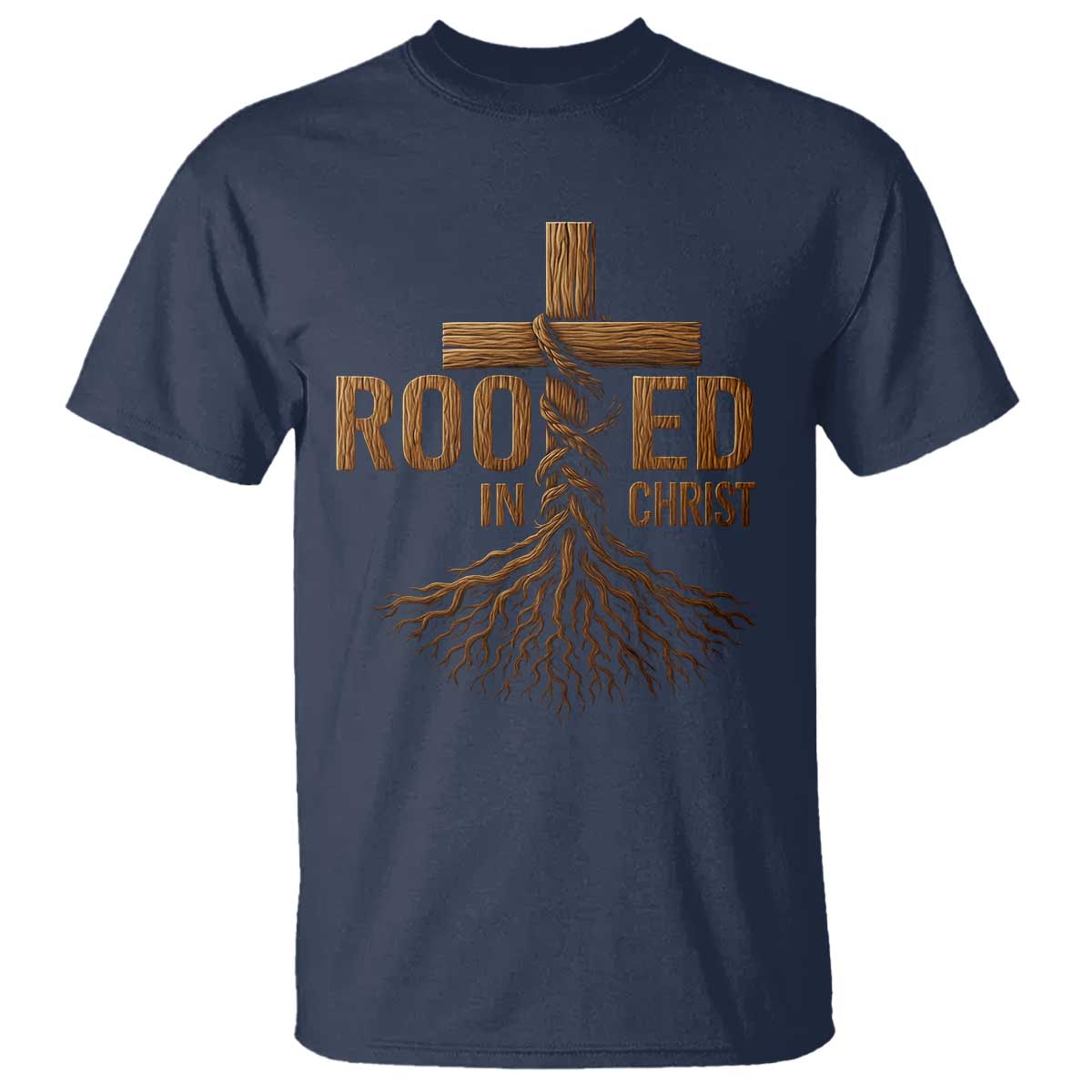 Rooted In Christ T Shirt Vintage Jesus Christian Cross Bible Verse - Wonder Print Shop