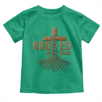 Rooted In Christ Toddler T Shirt Vintage Jesus Christian Cross Bible Verse - Wonder Print Shop