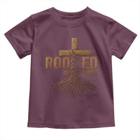 Rooted In Christ Toddler T Shirt Vintage Jesus Christian Cross Bible Verse - Wonder Print Shop