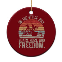 Funny On The 4th Of July Boats Hoes And Freedom Ceramic Ornament - Wonder Print Shop