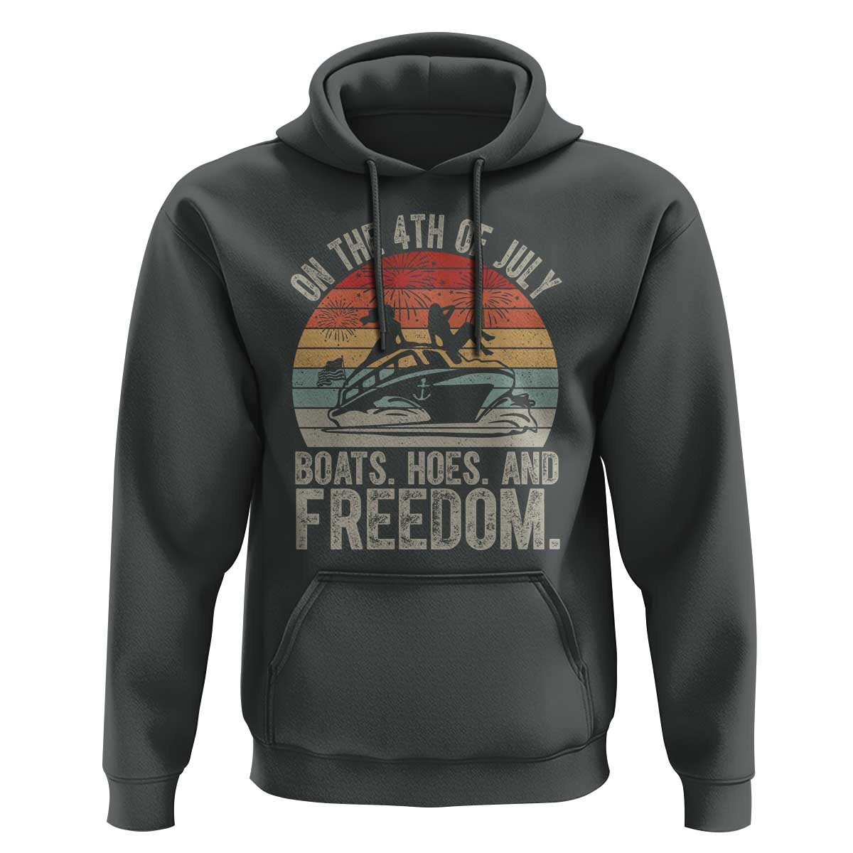 Funny On The 4th Of July Boats Hoes And Freedom Hoodie - Wonder Print Shop