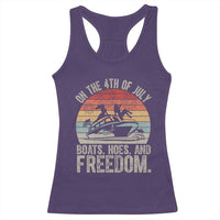 Funny On The 4th Of July Boats Hoes And Freedom Racerback Tank Top - Wonder Print Shop