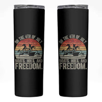 Funny On The 4th Of July Boats Hoes And Freedom Skinny Tumbler - Wonder Print Shop