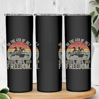 Funny On The 4th Of July Boats Hoes And Freedom Skinny Tumbler - Wonder Print Shop