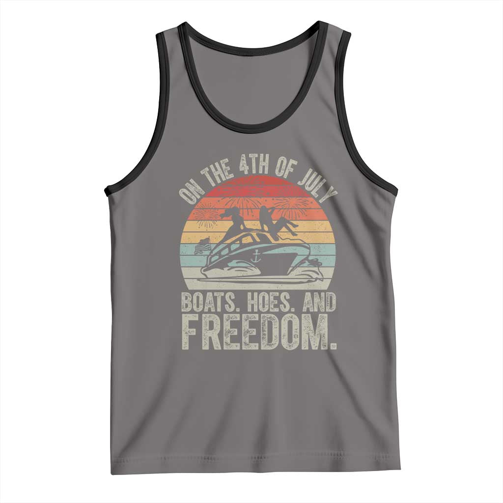 Funny On The 4th Of July Boats Hoes And Freedom Tank Top - Wonder Print Shop
