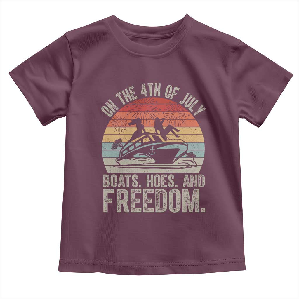 Funny On The 4th Of July Boats Hoes And Freedom Toddler T Shirt - Wonder Print Shop
