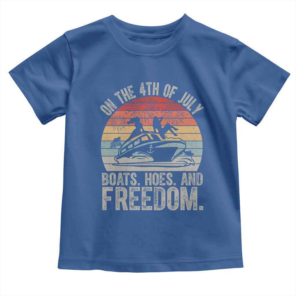 Funny On The 4th Of July Boats Hoes And Freedom Toddler T Shirt - Wonder Print Shop