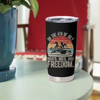 Funny On The 4th Of July Boats Hoes And Freedom Tumbler Cup - Wonder Print Shop