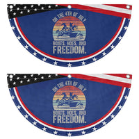 Funny On The 4th Of July Boats Hoes And Freedom Patriotic Fan Flag