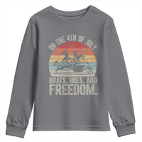 Funny On The 4th Of July Boats Hoes And Freedom Youth Sweatshirt - Wonder Print Shop