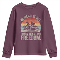 Funny On The 4th Of July Boats Hoes And Freedom Youth Sweatshirt - Wonder Print Shop