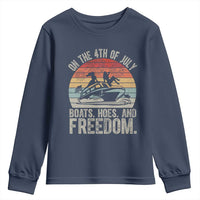 Funny On The 4th Of July Boats Hoes And Freedom Youth Sweatshirt - Wonder Print Shop