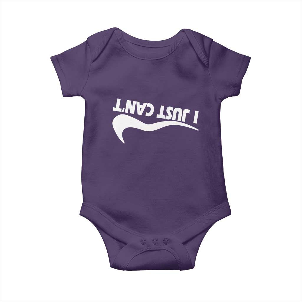 Funny I Just Cant Baby Onesie Sarcastic Motivation Con Baffo - Wonder Print Shop