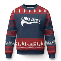 Funny I Just Cant Ugly Christmas Sweater Sarcastic Motivation Con Baffo - Wonder Print Shop