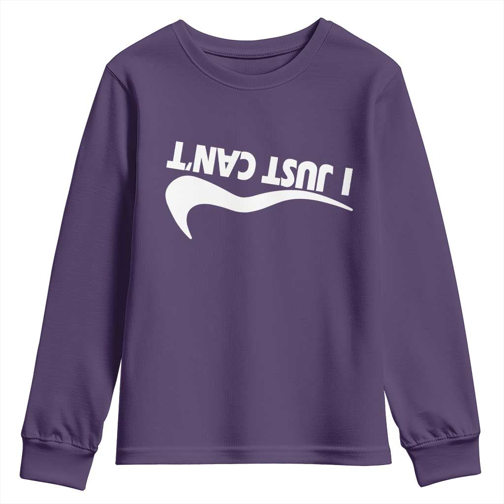 Funny I Just Cant Youth Sweatshirt Sarcastic Motivation Con Baffo - Wonder Print Shop