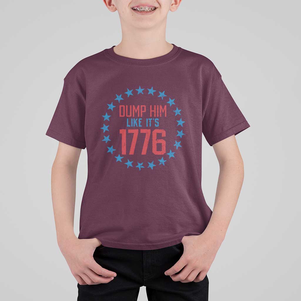 Funny Dump Him Like It's 1776 T Shirt For Kid Stars Political Sattire - Wonder Print Shop