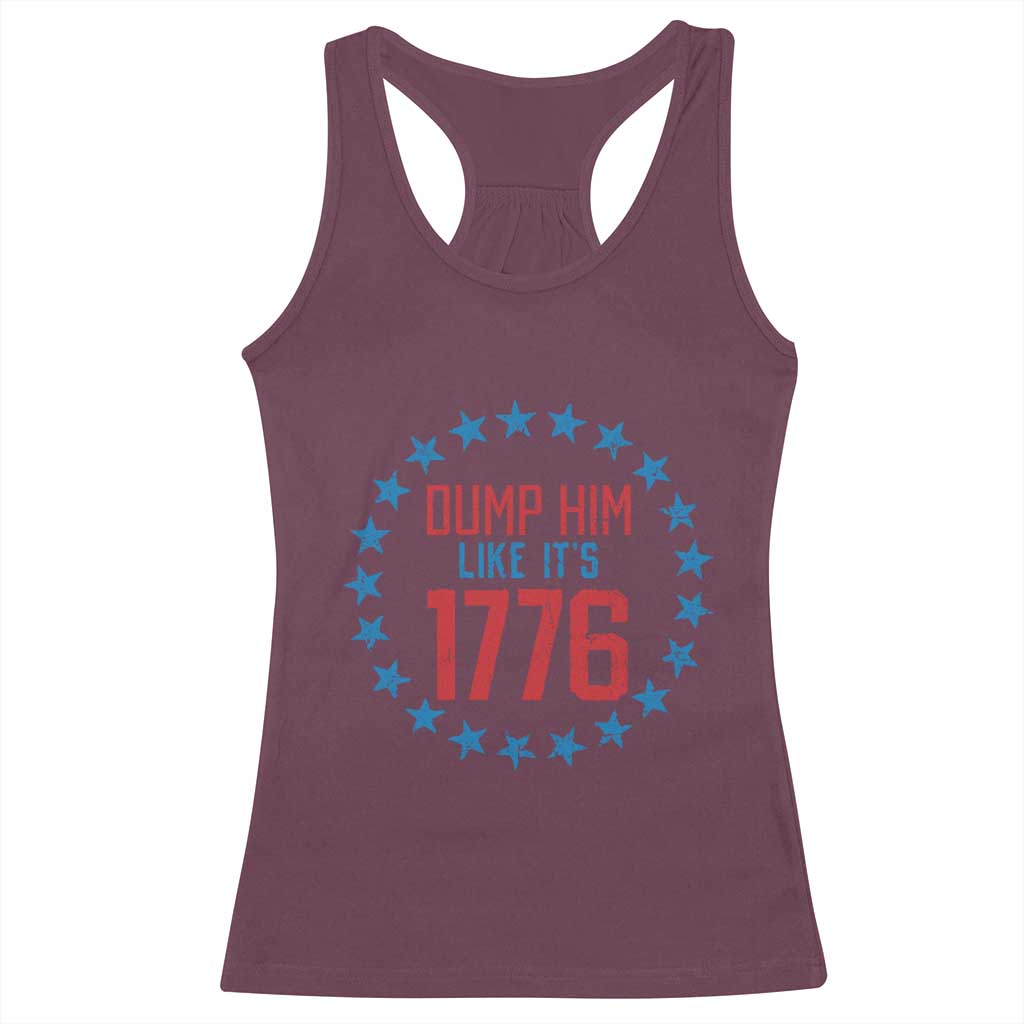 Funny Dump Him Like It's 1776 Racerback Tank Top Stars Political Sattire - Wonder Print Shop