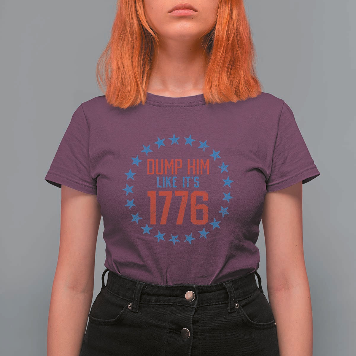 Funny Dump Him Like It's 1776 T Shirt For Women Stars Political Sattire - Wonder Print Shop