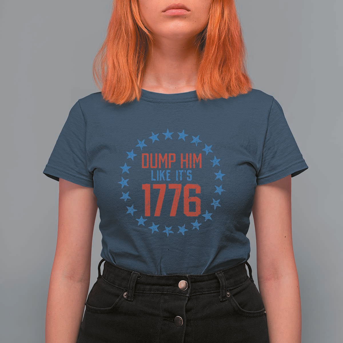 Funny Dump Him Like It's 1776 T Shirt For Women Stars Political Sattire - Wonder Print Shop