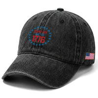 Funny Dump Him Like It's 1776 Washed Cotton Baseball Cap Stars Political Sattire