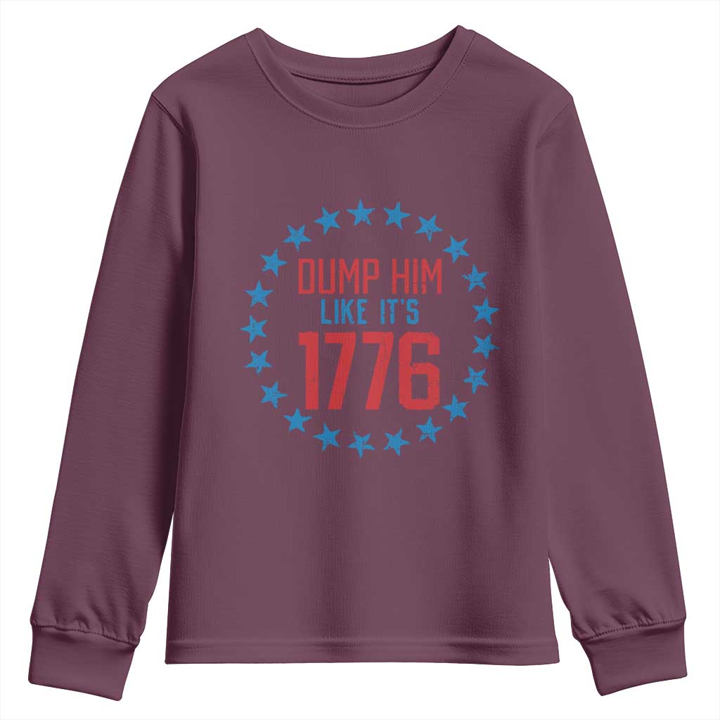 Funny Dump Him Like It's 1776 Youth Sweatshirt Stars Political Sattire - Wonder Print Shop