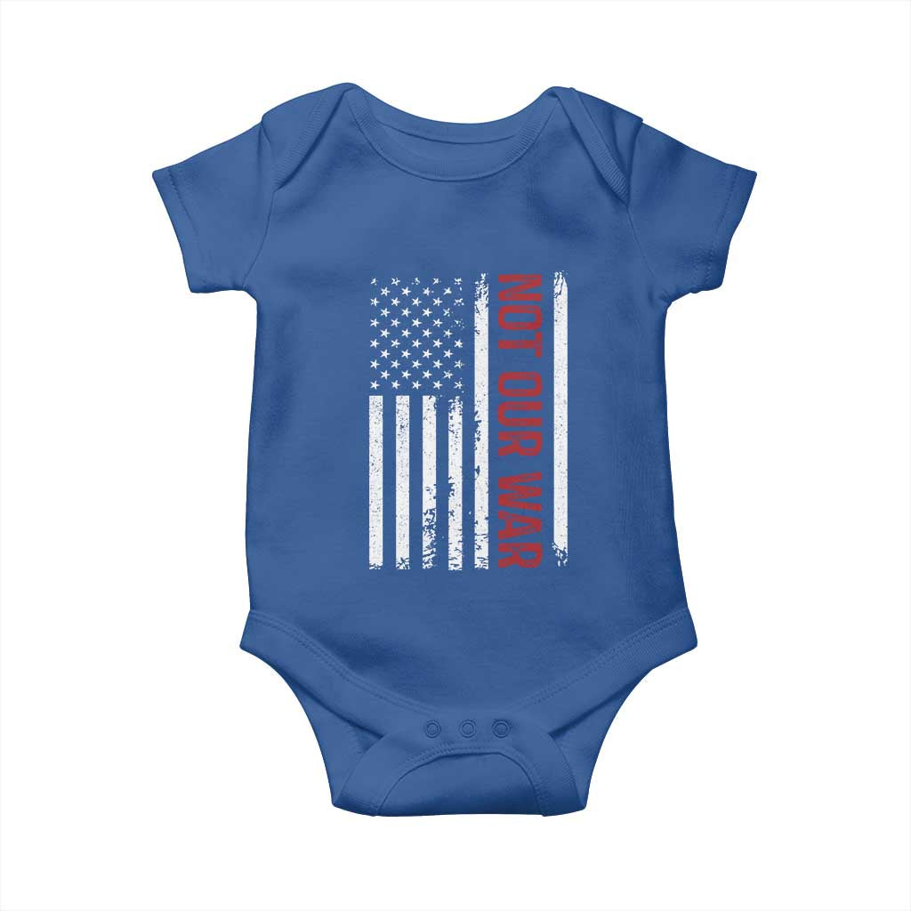 Not Our War Vintage American Flag Baby Onesie Pacifists Peace - Wonder Print Shop