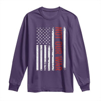 Not Our War Vintage American Flag Long Sleeve Shirt Pacifists Peace - Wonder Print Shop