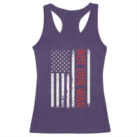 Not Our War Vintage American Flag Racerback Tank Top Pacifists Peace - Wonder Print Shop