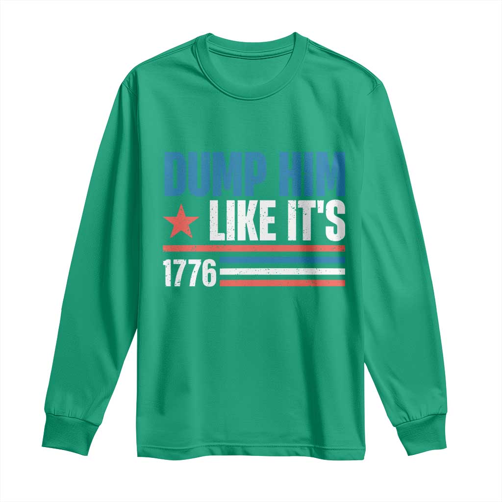 Funny Dump Him Like It's 1776 Long Sleeve Shirt Star And Stripes - Wonder Print Shop