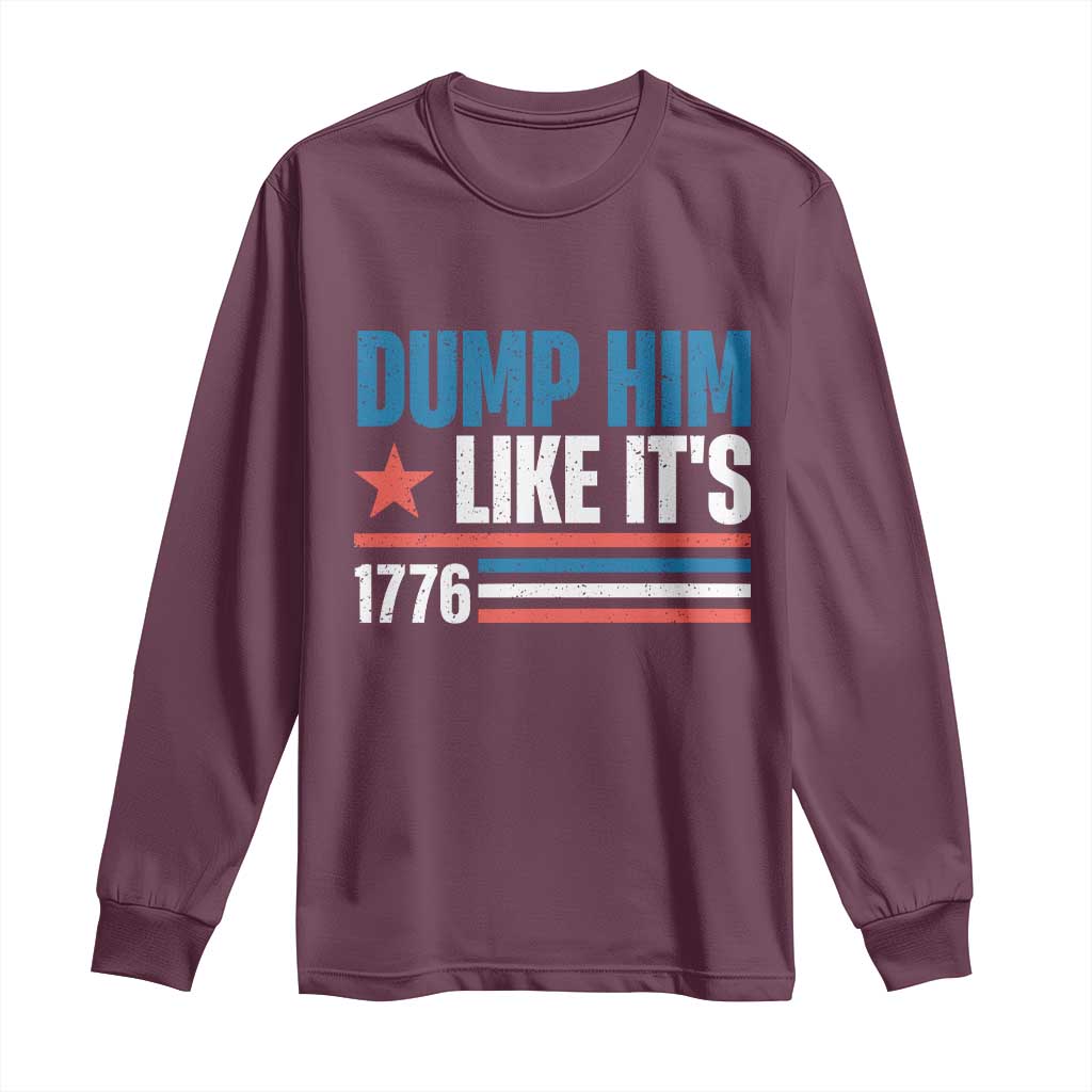 Funny Dump Him Like It's 1776 Long Sleeve Shirt Star And Stripes - Wonder Print Shop
