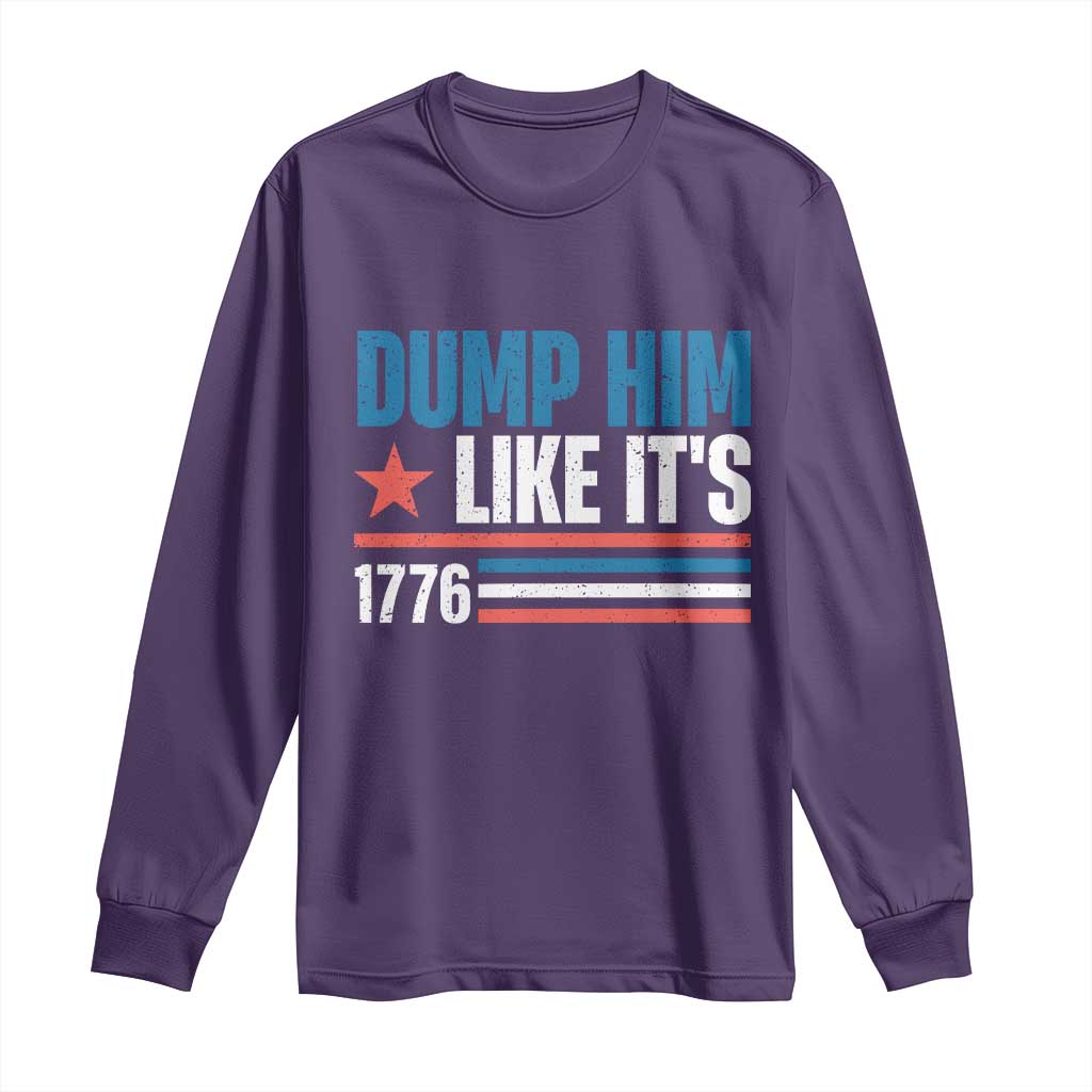 Funny Dump Him Like It's 1776 Long Sleeve Shirt Star And Stripes - Wonder Print Shop
