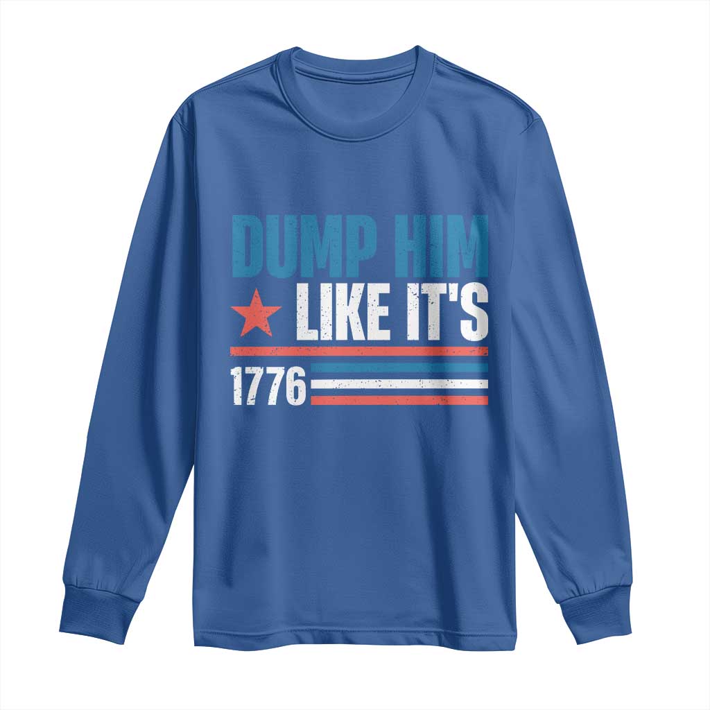 Funny Dump Him Like It's 1776 Long Sleeve Shirt Star And Stripes - Wonder Print Shop