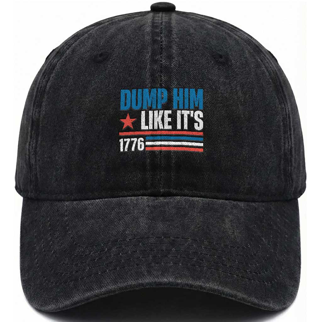 Funny Dump Him Like It's 1776 Washed Cotton Baseball Cap Star And Stripes