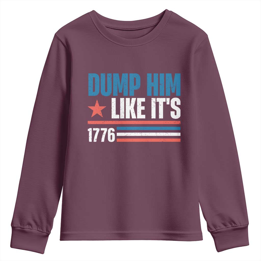 Funny Dump Him Like It's 1776 Youth Sweatshirt Star And Stripes - Wonder Print Shop