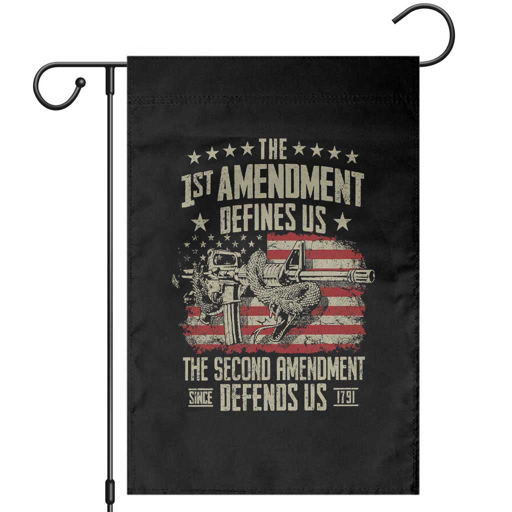 The 1st Amendment Defines Us The Second Defends Us Since 1791 Garden Flag Vintage American Flag - Wonder Print Shop