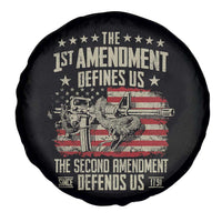 The 1st Amendment Defines Us The Second Defends Us Since 1791 Spare Tire Cover Vintage American Flag - Wonder Print Shop