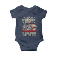 The 1st Amendment Defines Us The Second Defends Us Since 1791 Baby Onesie Vintage American Flag - Wonder Print Shop
