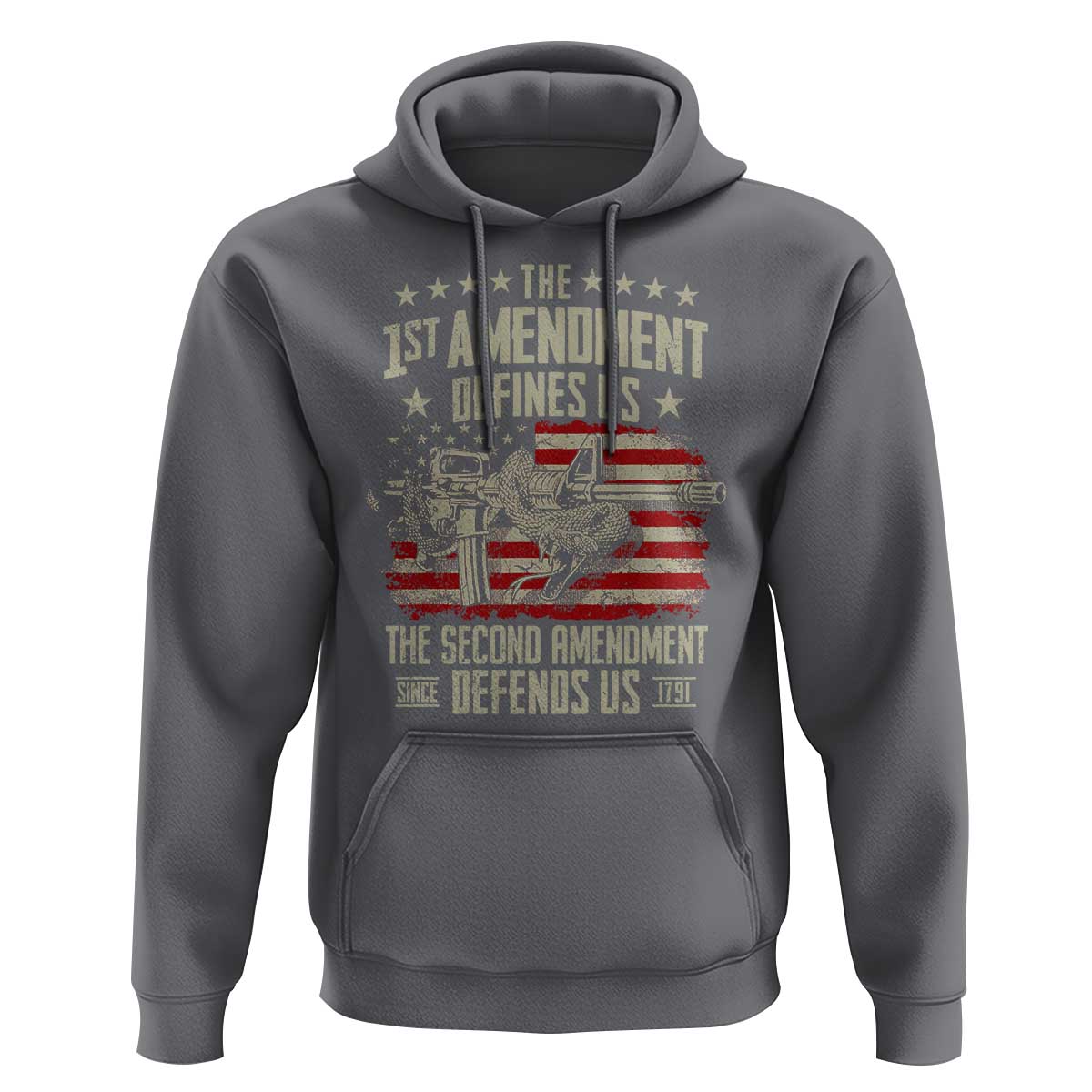 The 1st Amendment Defines Us The Second Defends Us Since 1791 Hoodie Vintage American Flag - Wonder Print Shop