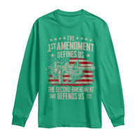The 1st Amendment Defines Us The Second Defends Us Since 1791 Long Sleeve Shirt Vintage American Flag - Wonder Print Shop