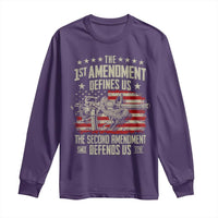 The 1st Amendment Defines Us The Second Defends Us Since 1791 Long Sleeve Shirt Vintage American Flag - Wonder Print Shop