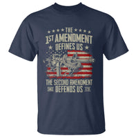 The 1st Amendment Defines Us The Second Defends Us Since 1791 T Shirt Vintage American Flag - Wonder Print Shop