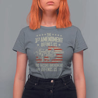 The 1st Amendment Defines Us The Second Defends Us Since 1791 T Shirt For Women Vintage American Flag - Wonder Print Shop