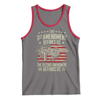 The 1st Amendment Defines Us The Second Defends Us Since 1791 Tank Top Vintage American Flag - Wonder Print Shop