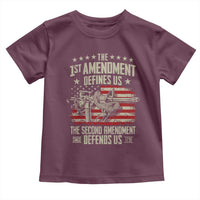 The 1st Amendment Defines Us The Second Defends Us Since 1791 Toddler T Shirt Vintage American Flag - Wonder Print Shop