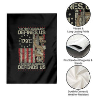 The First Amendment Defines Us The Second Defend Us Garden Flag Vintage American Flag - Wonder Print Shop